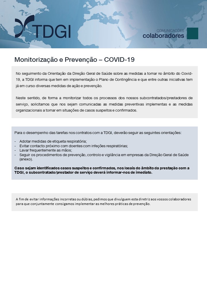 Práticas e cuidados - Monitorização e Prevenção de COVID-19